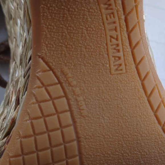 Stuart Weitzman Metallic Gold Espardrille Ankle Wrap Wedges- Sz. 7 - Picture 10 of 13